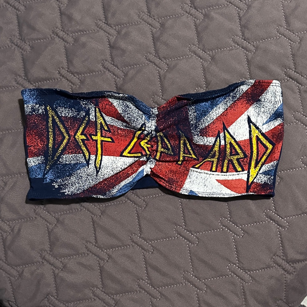 Def Leppard Union Jack Bandeau Top